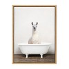18" x 24" Sylvie Alpaca in The Tub Color Framed Canvas by Amy Peterson - Kate & Laurel All Things Decor - 2 of 4