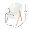 Homy Casa Accent Chair with Upholstered Seat and Angled Wooden Frame, White - 3 of 4