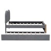 CAVINAS Full Size Bed Frame, Upholstered Platform Bed with Wood Supporting Feet, Bed Frame with Headboards and Trundle - 4 of 4