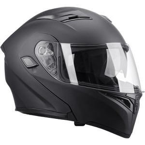 VEVOR Motorcycle Helmet, 22.4-22.8 in,Unmasked, Smart Street ABS & High Density Helmet with Bluetooth Slot & Interchangeable Lens, Black - 1 of 4