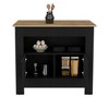Okak Modern Kitchen Island with 2 Cabinet Doors, Countertop Organizer with 3 Storage Shelves, Kitchen Island Table for Dining Room - 3 of 4