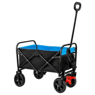 SKRAN Wagon Cart Outdoor,Foldable Wagon Cart,Capacity Heavy-Duty Steel Mesh Utility Cart,with Removable Sides,for Beach,Shopping