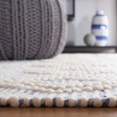 Ivory Coast Elegance Handwoven Wool 6' Square Area Rug