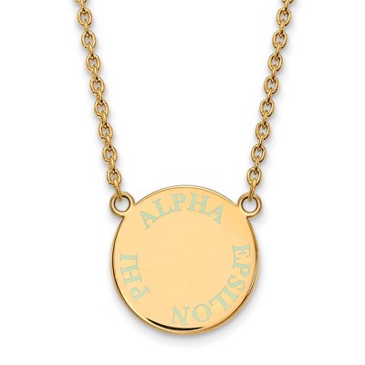 Black Bow Jewelry 14k Yellow Gold Plated Sterling Silver Alpha Epsilon Phi Greek Life Necklace 18 Inch