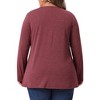 Women's Plus Size Pleated Crew Neck Long Sleeve Soft Casual Tunic T-Shirt - Agnes Orinda - 4 of 4