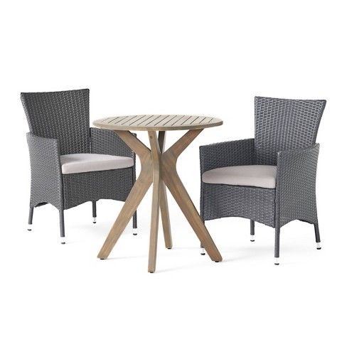 Grey rattan bistro discount chairs