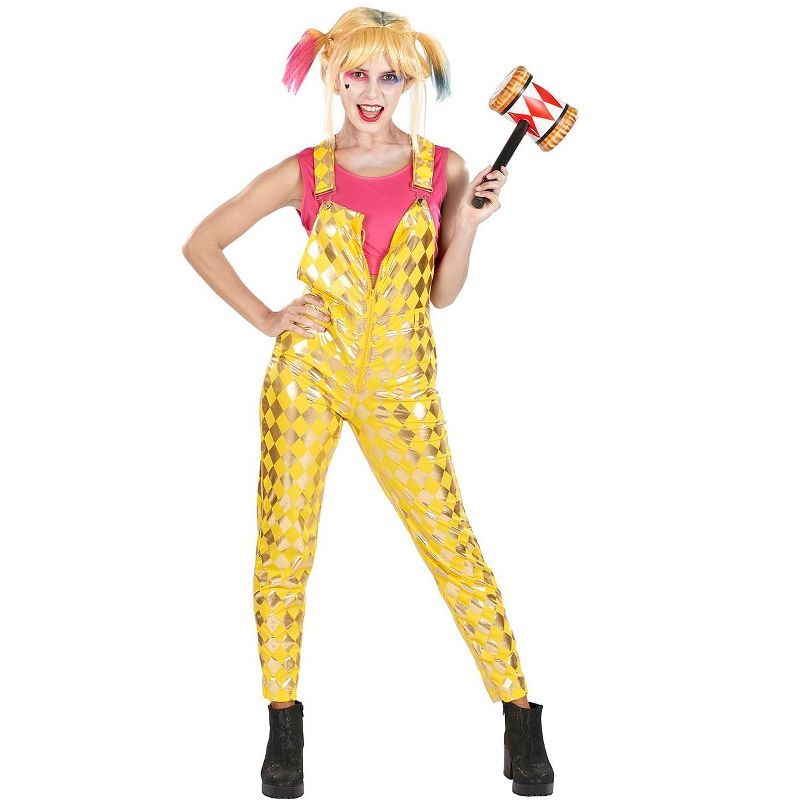 Harlequin Adult Costume | Crop Top & Jumpsuit Costume Set for Women, 1 of 4