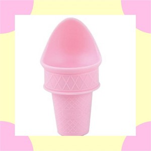 4 Pack Plastic Ice Cream Cone Cups, Reusable Ice Cream Serving Bowls, Cone Shaped Dessert Cups for Party, Birthday, Blue and Pink - 1 of 4