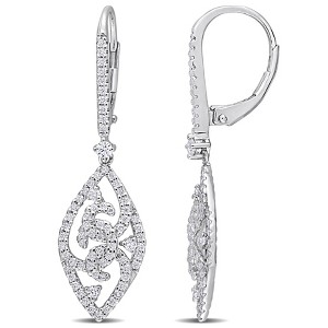 EVERLY JEWELRY | Sterling Silver 4/5 CT TGW DEW Created Moissanite Leverback Dangle Drop Earrings - 1 of 4