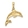 Black Bow Jewelry 14k Yellow Gold 20mm Swimming Dolphin Pendant - 3 of 4