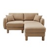 Boucle 2-Seater Loveseat L-Shaped Sectional Sofa with Shell Armrests & Ottoman - 4 of 4