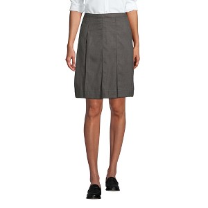 Lands' End Lands' End School Uniform Women's Solid Box Pleat Skirt Above Knee - 1 of 4