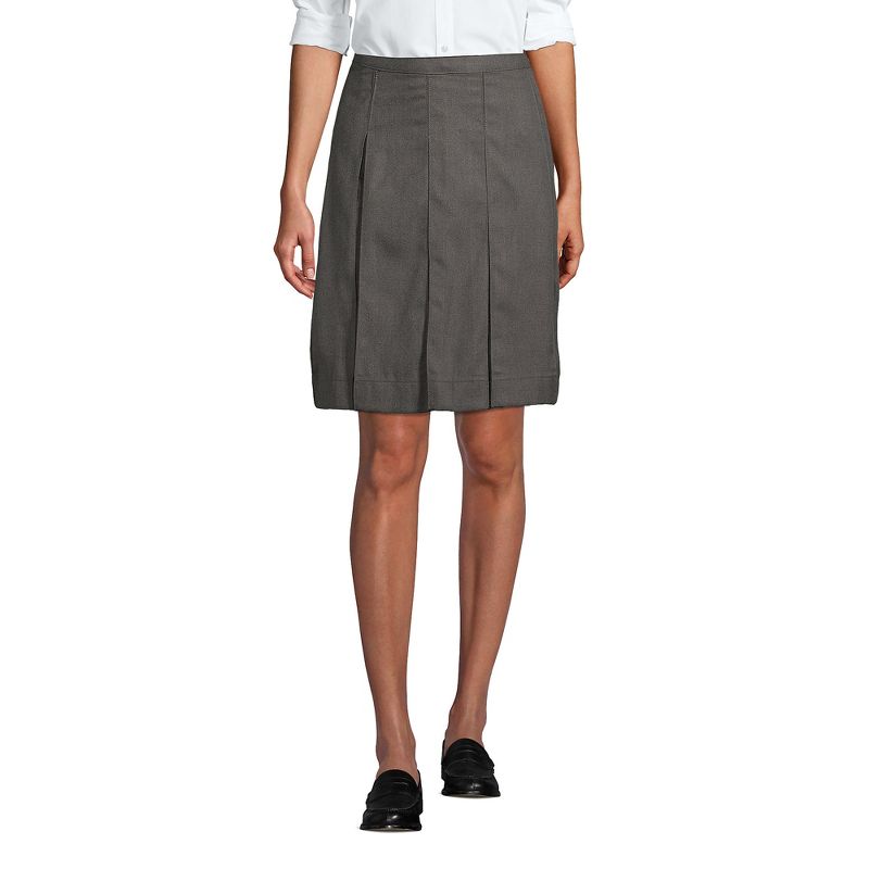 Lands' End Lands' End School Uniform Women's Solid Box Pleat Skirt Above Knee, 3 of 5