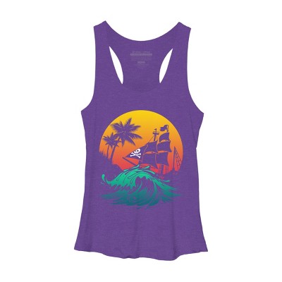 Women's Design By Humans Welcome summer from pirates By NLKart Racerback Tank Top
