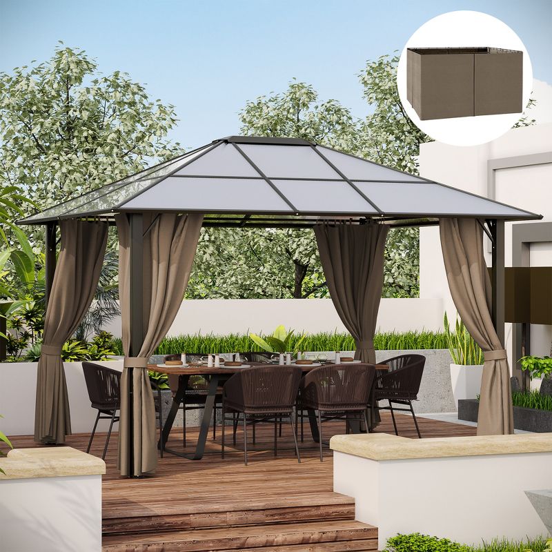 Outsunny Universal Gazebo Sidewall Set with 4 Panels, Hooks and C-Rings Included for Pergolas & Cabanas, 3 of 9