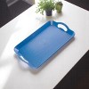 Slickblue Plastic Serving Tray with Handles – Wood Grain Texture, Stackable, 14"x9", 4 Color Options - 3 of 3
