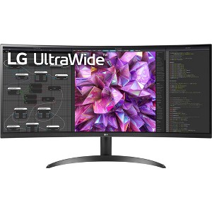 Manufacturer Refurbished LG BQ60QC 34" 3440 x 1440 21:9 HDR Curved Monitor, Black - 1 of 4