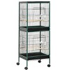 Large Bird Cage with Stand Parrot Aviary with Wheels and Multi Doors for Budgies Indoor Flight Cage with Tray - LAOTIES - 3 of 4
