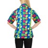 LA LEELA Hawaiian Shirts Womens Floral Summer Beach Party V Neck Colorful Blouses Short Sleeve Vacation Tops Dress Shirts for Women - 2 of 4