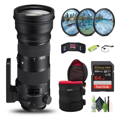 Sigma 150-600mm F5-6.3 Sports DG OS HSM & TC-1401 for Nikon Bundle With  Accessories