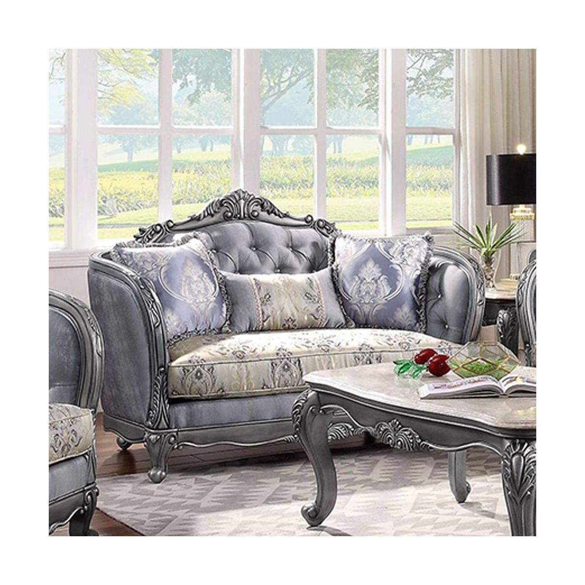 Acme Furniture Ariadne Sofa Platinum Finish - thumbnail 6