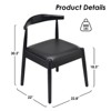 GlasFlength Dining Set of 2, Mid-Century Modern Dining Chairs with Solid Wood Legs for Kitchen and Dining Room, Black, 22.8"*22"*30.3" - 2 of 4