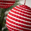 Red & White Pompom Ornaments Multicolor 5"H  Set of 2 - 2 of 2