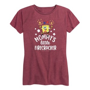Women's - SpongeBob SquarePants - Mommy's Little Firecracker Short Sleeve Graphic T-Shirt - 1 of 4