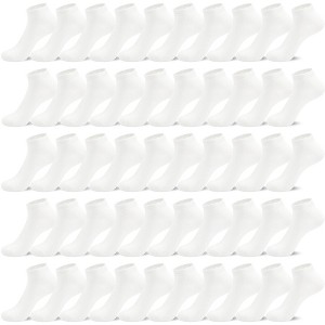 GENTLEAGU Women's Viscose Bamboo Ankle Socks - Thin, Soft & Breathable, Rayon Fabric, 50 Pairs Wholesale Family Pack - 1 of 4