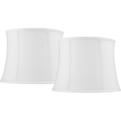 White Cream Drum Lamp Shades 11.5x13.5x10 (Spider) Set of 2