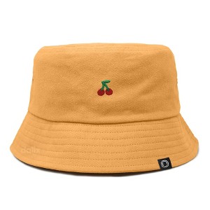 Dalix Lil Cherry Embroidered Cotton Bucket Hat Outdoor Bucket Fruit Cap Womens - 1 of 4