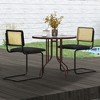 Costway Dining Chairs Set Rattan Upholstered Dining Chairs with Cane Back&Metal Base - 2 of 4