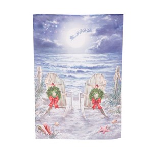 Evergreen Christmas on the Beach Suede Garden Flag 12 x 18 Inches Indoor Outdoor Decor - 1 of 4