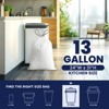 Plasticplace 13 Gallon Extra Tall Drawstring Kitchen Bags, White (50 Count) - 3 of 4