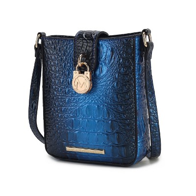 MKF Collection Avery Faux Crocodile Embossed Gradient Stylish crossbody bag for women by Mia K