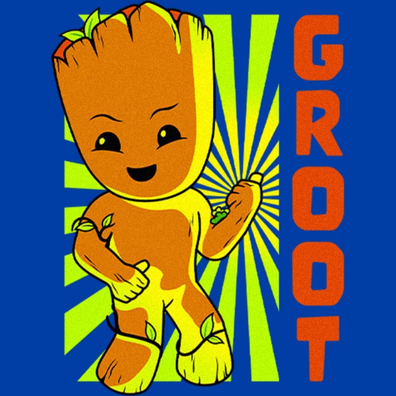 Marvel: I Am Groot Chibi Groot Retro Poster T-Shirt, 2 of 4