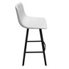 LeisureMod Elland Bar Stool in Leather Upholstery - Modern Counter Height Stool with Iron Legs and Footrest for Kitchen, Bar, and Pub, Set of 2 - 4 of 4