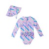 Andy & Evan  Infant  Check Print Ruffle Back Rashguard w/Hat - 2 of 4