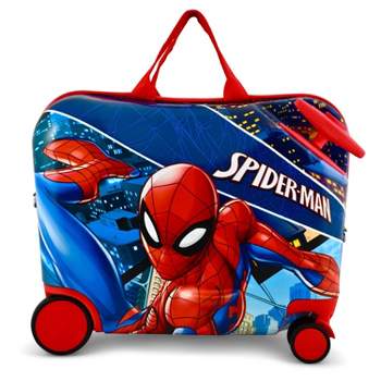 Marvel Kids' Spider-Man Hardside Carry On Ride-On Suitcase