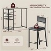 Dining Room Table with 2 Upholstered Chairs, Bistro Table and Chairs Set of 2 with Storage Shelves - 2 of 4