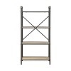 Industrial Bookshelf with Rustic Wood Shelves Metal Frame Open Back 49in Tall for Office or Living Room-3irtyhousy - 3 of 4
