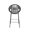 Set of 4 Outdoor Patio Barstools,Faux Wicker Bar Stools with Iron Frame,Modern Woven Bar Chairs for Garden or Balcony-Cuddlewood - 3 of 4