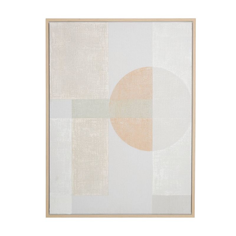 47" x 36" Canvas Abstract Minimalist Mid-Century Modern Framed Wall Art with Peach Accent Cream - Olivia & May, 2 of 6