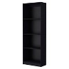 TOAOTBNBO 4 Tier Contemporary Bookcase and Bookshelves, Space-saving Tall Bookshelf for Home Office Narrow Display Book Shelf, Black - 4 of 4