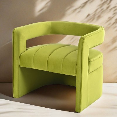 CAVINAS Luxury Velvet Accent Chair,Perfect Arm Chair with Curved Arms for Living Room,Bedroom