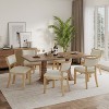 GDFStudio Steven 7-Piece Expandable Rustic Wood Dining Table Set with Upholstered Chairs, Natural/Beige - 2 of 4