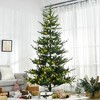 HOMCOM 8 FEET Prelit Artificial Christmas Tree with 1026 Realistic Branches, Warm White LED lights, Auto Open, Green - 3 of 4