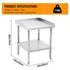 Commercial Stainless Steel Work Table with Adjustable Height - 400 lb Capacity, 2" Safety Lip, Heavy-Duty for Restaurant Kitchen & Food Prep - 2 of 4