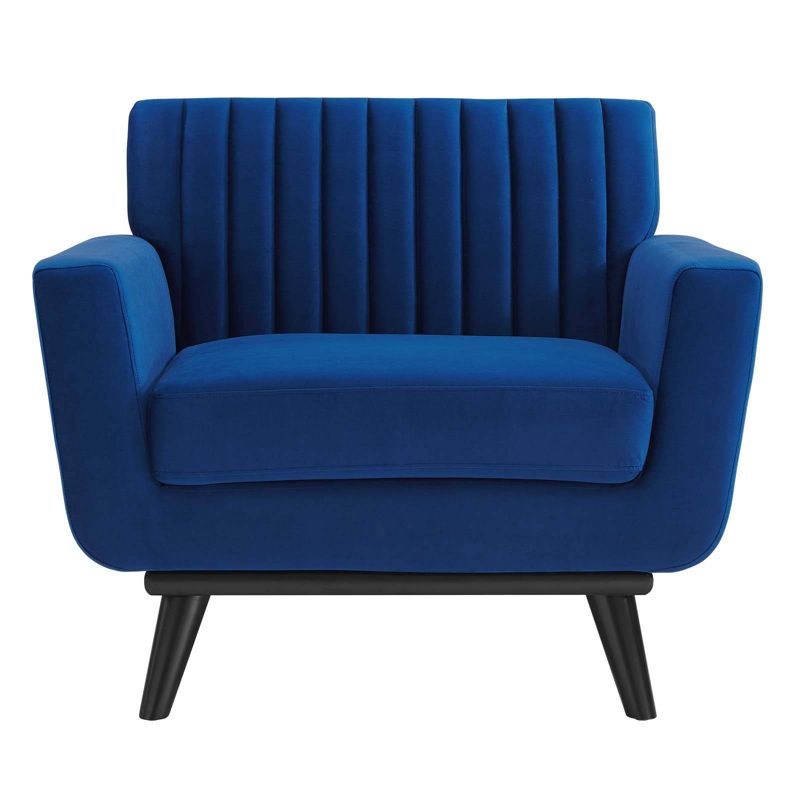 Engage Channel Tufted Performance Velvet Armchair Navy - Modway, 1 of 4