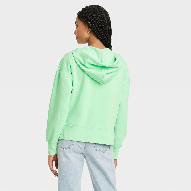 Women's Sensory-Friendly Cropped Hooded Zip-Up Sweatshirt - Universal Thread™ , 3 of 5